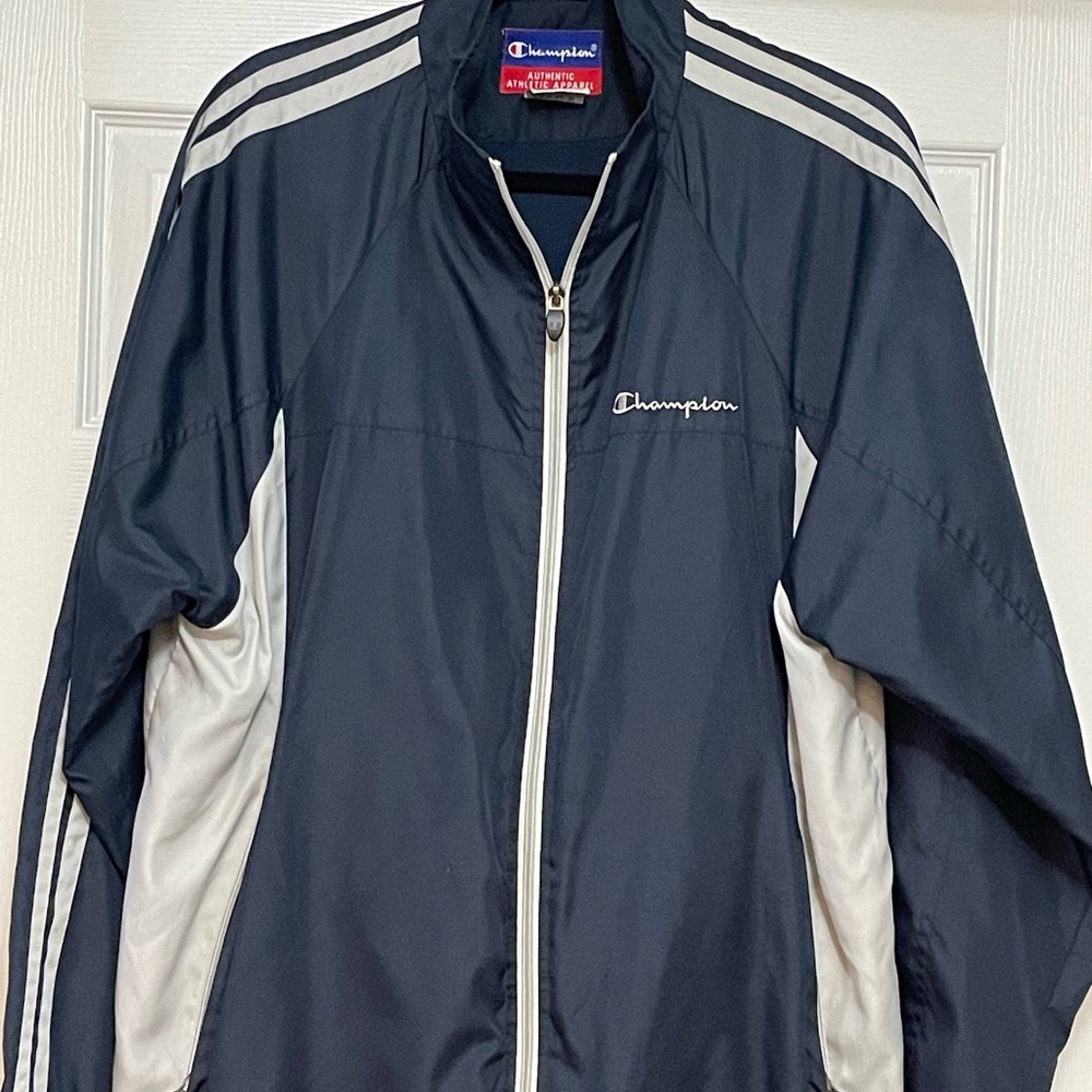 Champion Men's Navy and White Jacket